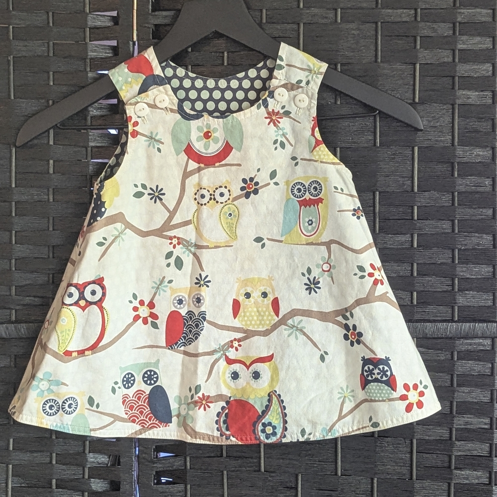 Handmade Reversible Print 2/3 Toddler Dress Girls Jumper Summer Excel Condition